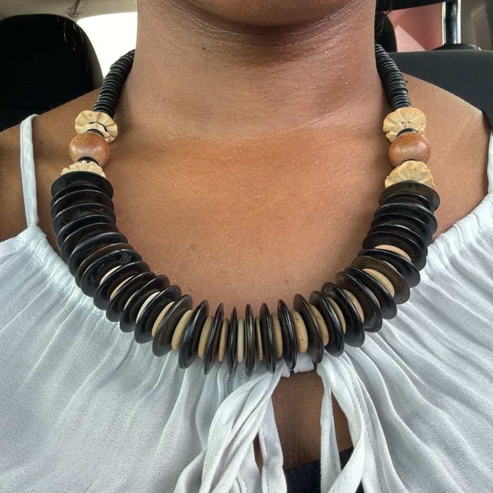 Large beaded statement necklace